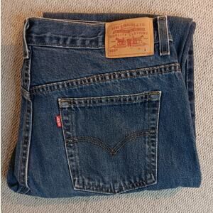 Vtg Levis 505 Jeans Womens 14M 33X31 Blue Lower Rise Straight Leg Y2K